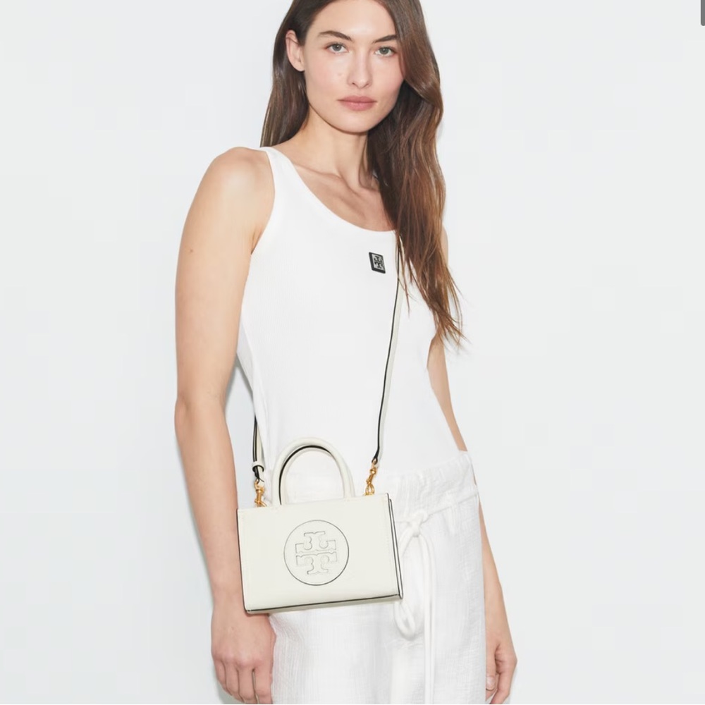 Tory Burch Ella Mini Tote / Crossbody Warm White NWT